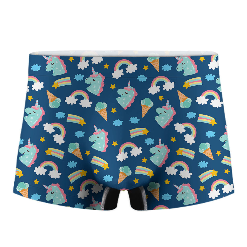 Cute Girly Unicorn Pattern Print Men's Boxer Briefs