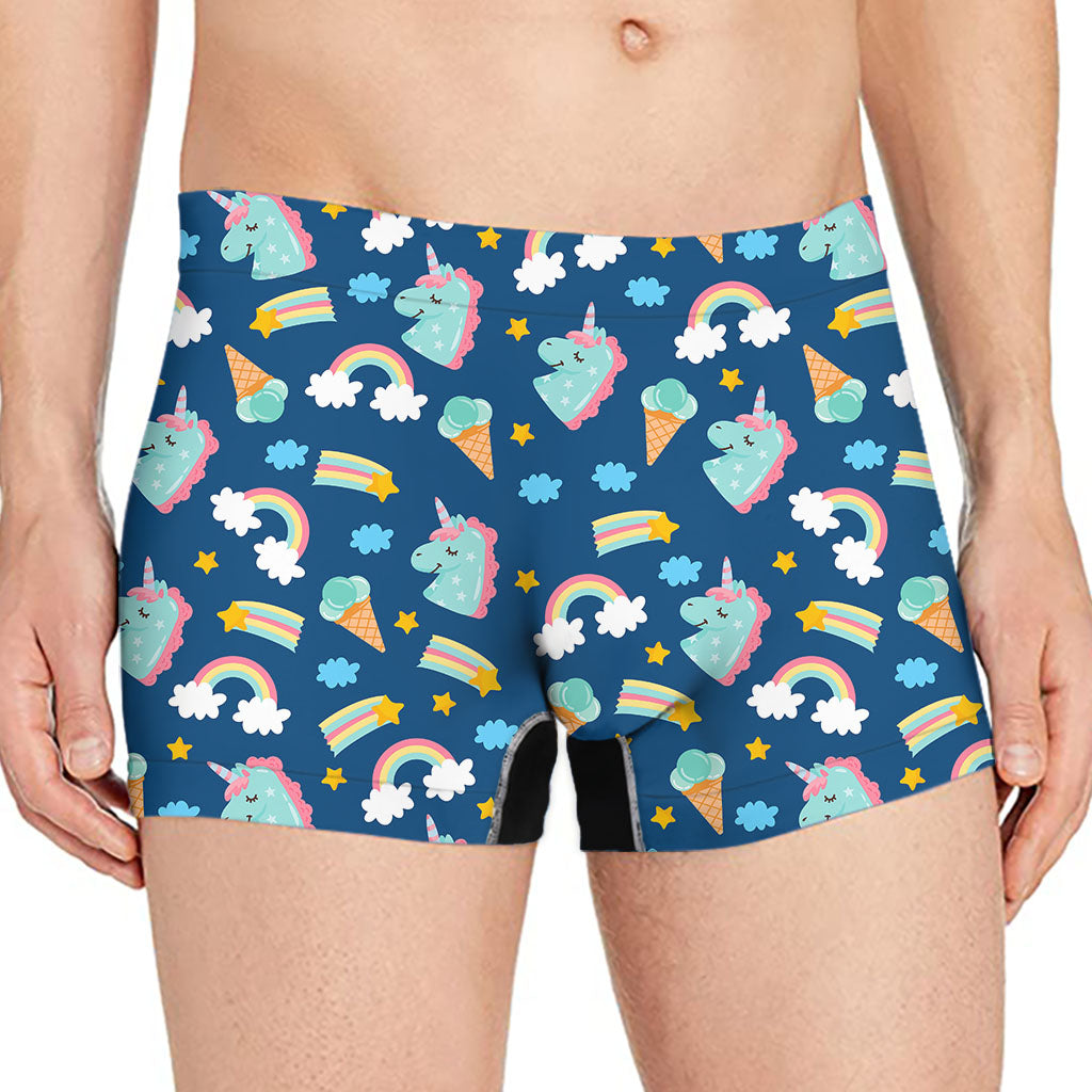 Cute Girly Unicorn Pattern Print Men's Boxer Briefs