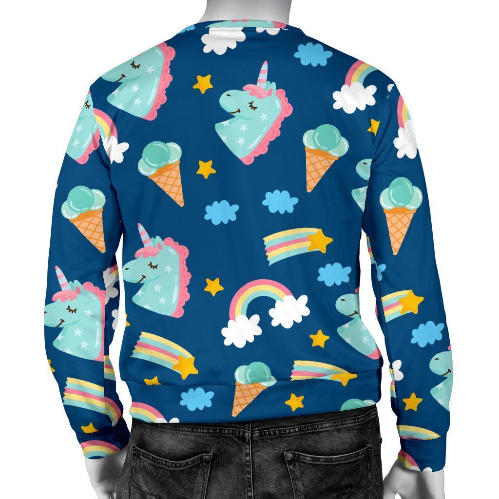 Cute Girly Unicorn Pattern Print Men's Crewneck Sweatshirt GearFrost