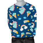 Cute Girly Unicorn Pattern Print Men's Crewneck Sweatshirt GearFrost