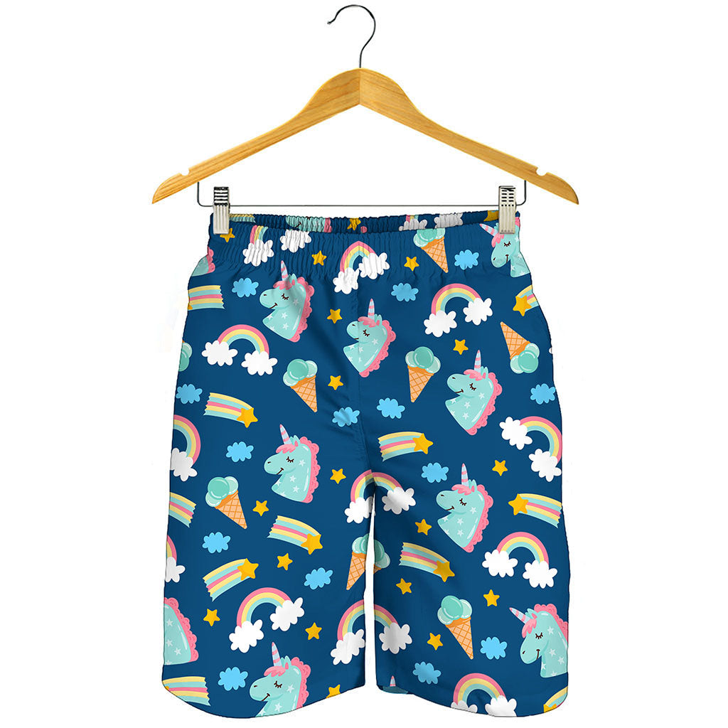 Cute Girly Unicorn Pattern Print Men's Shorts