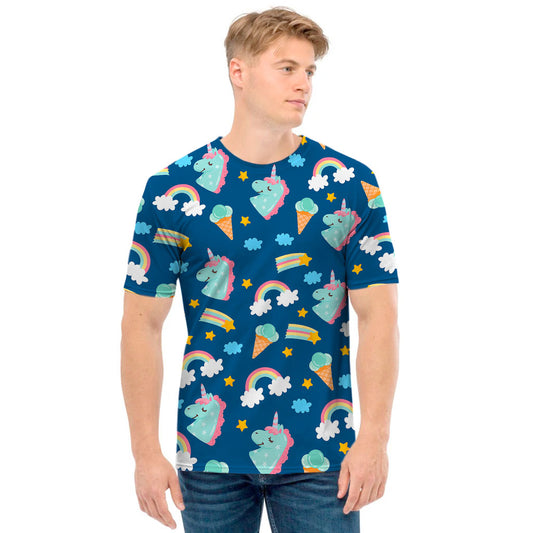 Cute Girly Unicorn Pattern Print Men's T-Shirt