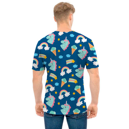 Cute Girly Unicorn Pattern Print Men's T-Shirt