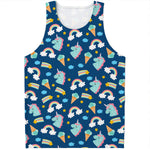 Cute Girly Unicorn Pattern Print Men's Tank Top