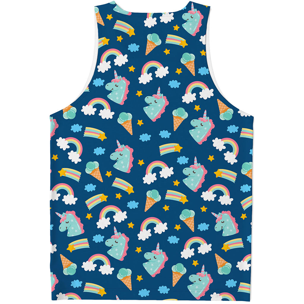 Cute Girly Unicorn Pattern Print Men's Tank Top