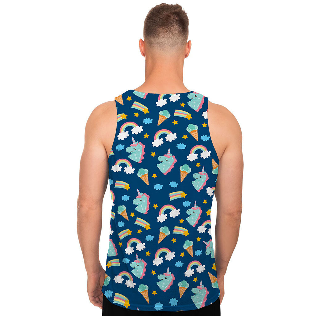 Cute Girly Unicorn Pattern Print Men's Tank Top