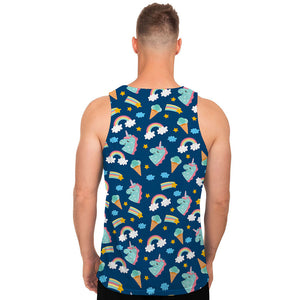 Cute Girly Unicorn Pattern Print Men's Tank Top