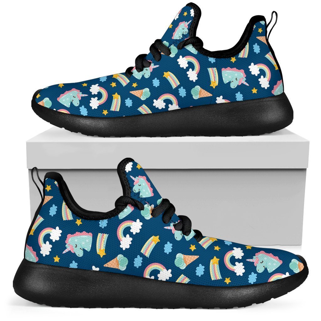 Cute Girly Unicorn Pattern Print Mesh Knit Shoes GearFrost