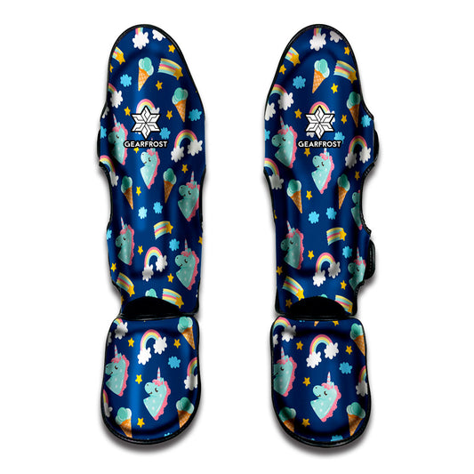 Cute Girly Unicorn Pattern Print Muay Thai Shin Guard