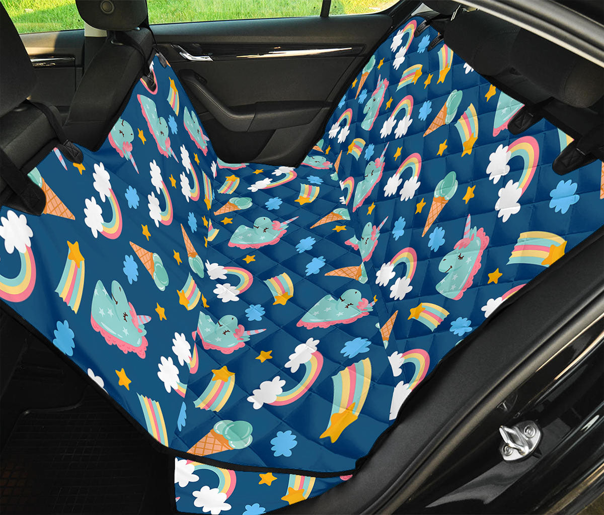 Cute Girly Unicorn Pattern Print Pet Car Back Seat Cover