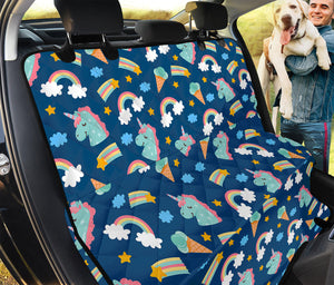 Cute Girly Unicorn Pattern Print Pet Car Back Seat Cover