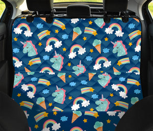 Cute Girly Unicorn Pattern Print Pet Car Back Seat Cover