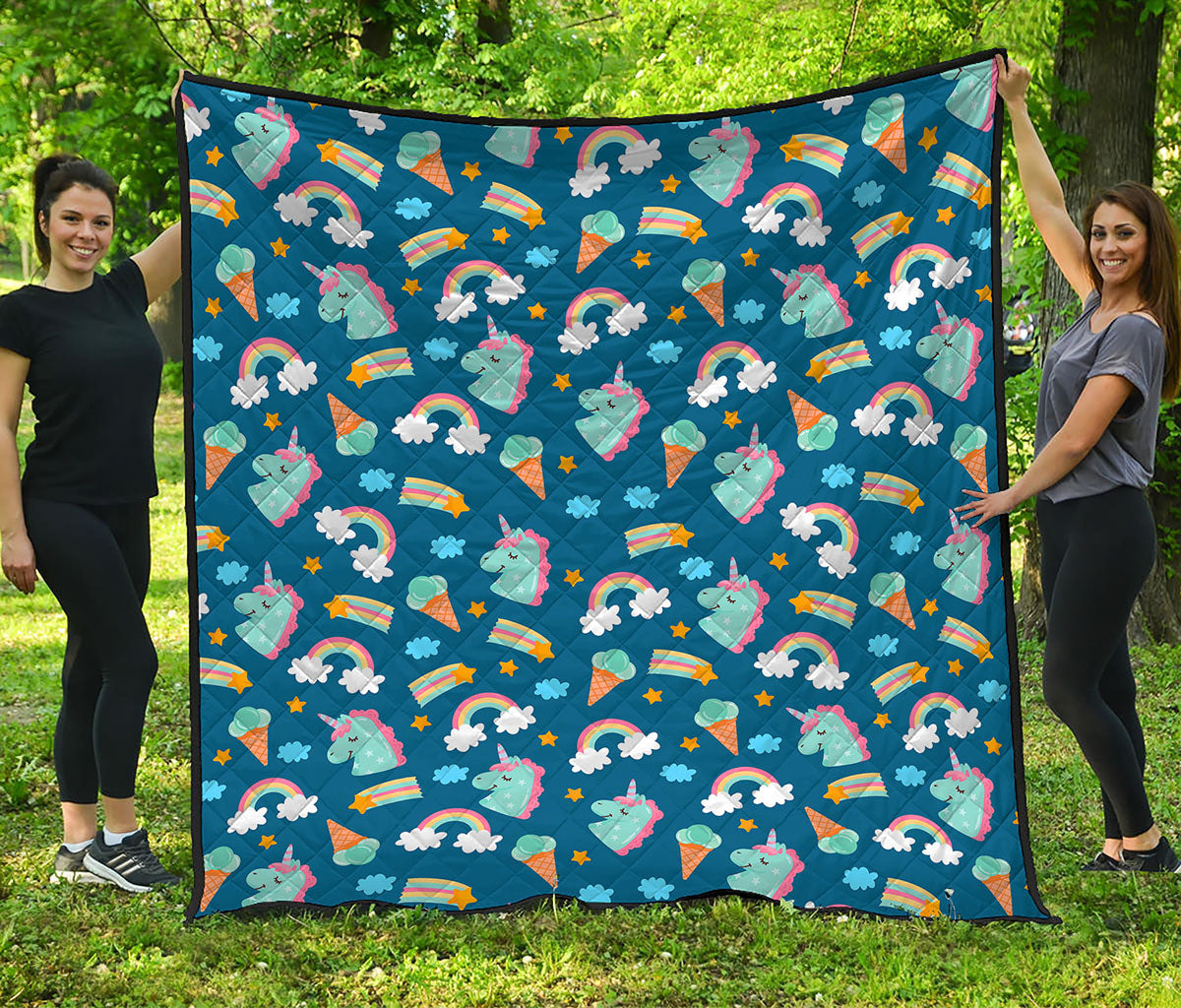 Cute Girly Unicorn Pattern Print Quilt