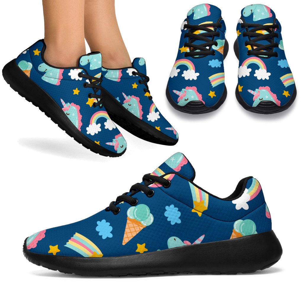 Cute Girly Unicorn Pattern Print Sport Shoes GearFrost