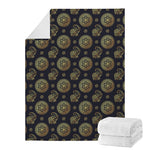 Cute Gold Boho Elephant Pattern Print Blanket