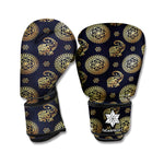 Cute Gold Boho Elephant Pattern Print Boxing Gloves