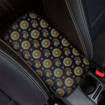 Cute Gold Boho Elephant Pattern Print Car Center Console Cover