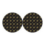Cute Gold Boho Elephant Pattern Print Car Coasters