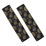 Cute Gold Boho Elephant Pattern Print Car Seat Belt Covers