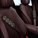 Cute Gold Boho Elephant Pattern Print Car Seat Belt Covers