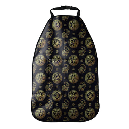 Cute Gold Boho Elephant Pattern Print Car Seat Organizers