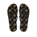 Cute Gold Boho Elephant Pattern Print Flip Flops