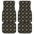 Cute Gold Boho Elephant Pattern Print Front and Back Car Floor Mats