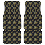 Cute Gold Boho Elephant Pattern Print Front and Back Car Floor Mats