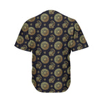 Cute Gold Boho Elephant Pattern Print Men's Baseball Jersey