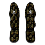 Cute Gold Boho Elephant Pattern Print Muay Thai Shin Guard