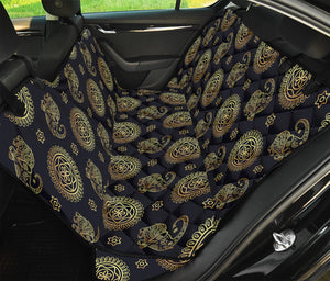 Cute Gold Boho Elephant Pattern Print Pet Car Back Seat Cover