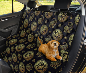 Cute Gold Boho Elephant Pattern Print Pet Car Back Seat Cover