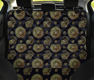 Cute Gold Boho Elephant Pattern Print Pet Car Back Seat Cover