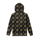 Cute Gold Boho Elephant Pattern Print Pullover Hoodie