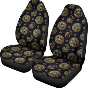 Cute Gold Boho Elephant Pattern Print Universal Fit Car Seat Covers