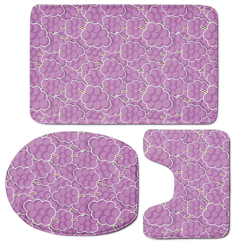Cute Grape Pattern Print 3 Piece Bath Mat Set