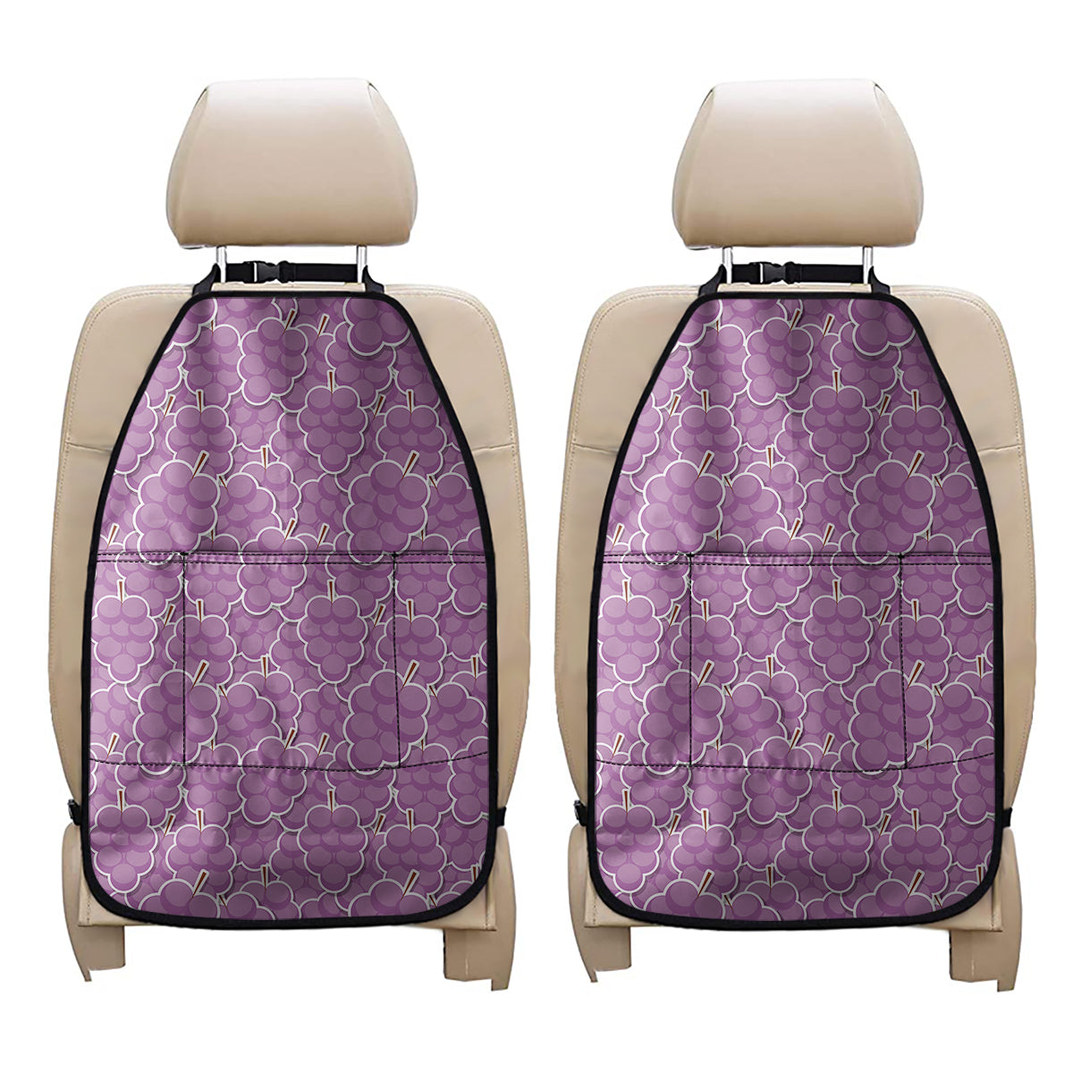 Cute Grape Pattern Print Car Seat Organizers