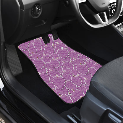 Cute Grape Pattern Print Front and Back Car Floor Mats