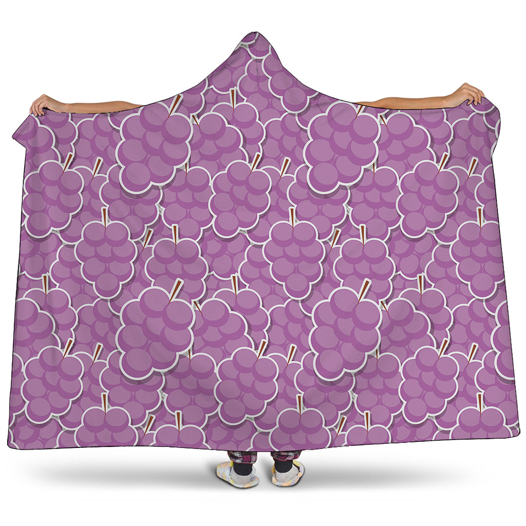 Cute Grape Pattern Print Hooded Blanket
