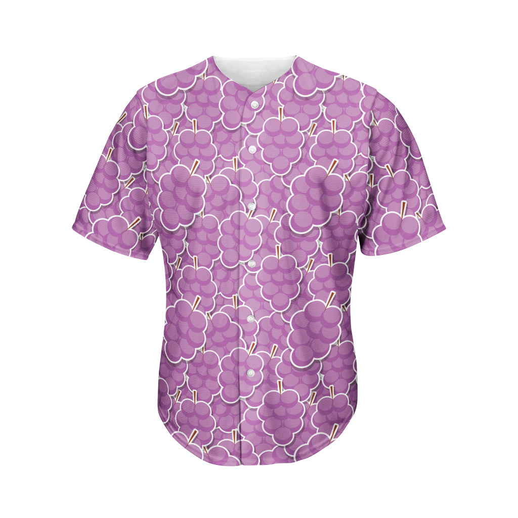Cute Grape Pattern Print Men's Baseball Jersey