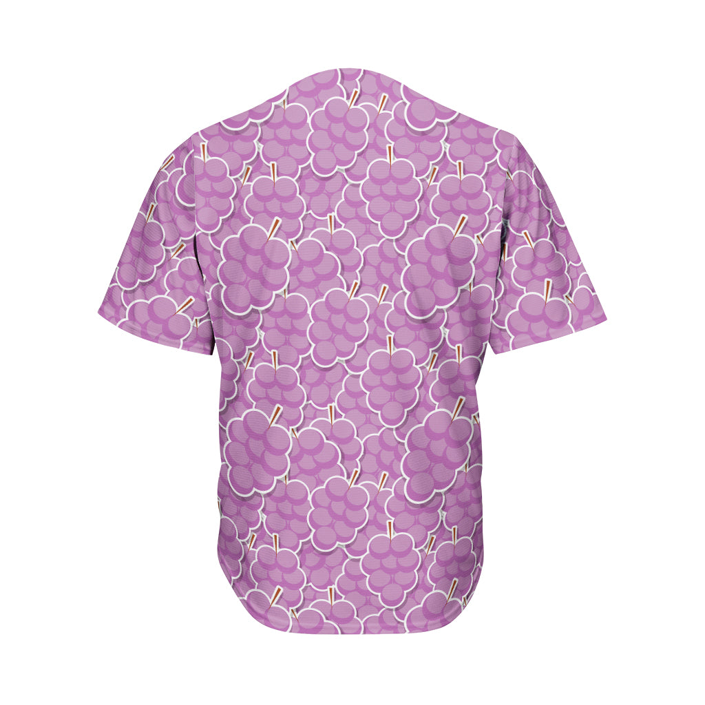 Cute Grape Pattern Print Men's Baseball Jersey