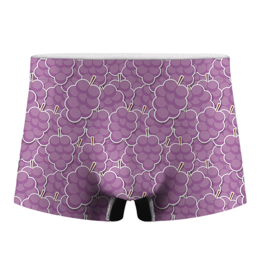 Cute Grape Pattern Print Men's Boxer Briefs