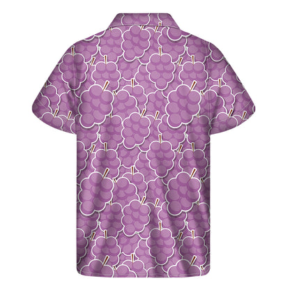 Cute Grape Pattern Print Men's Short Sleeve Shirt