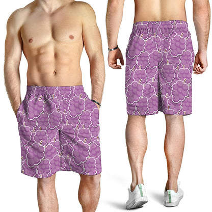 Cute Grape Pattern Print Men's Shorts