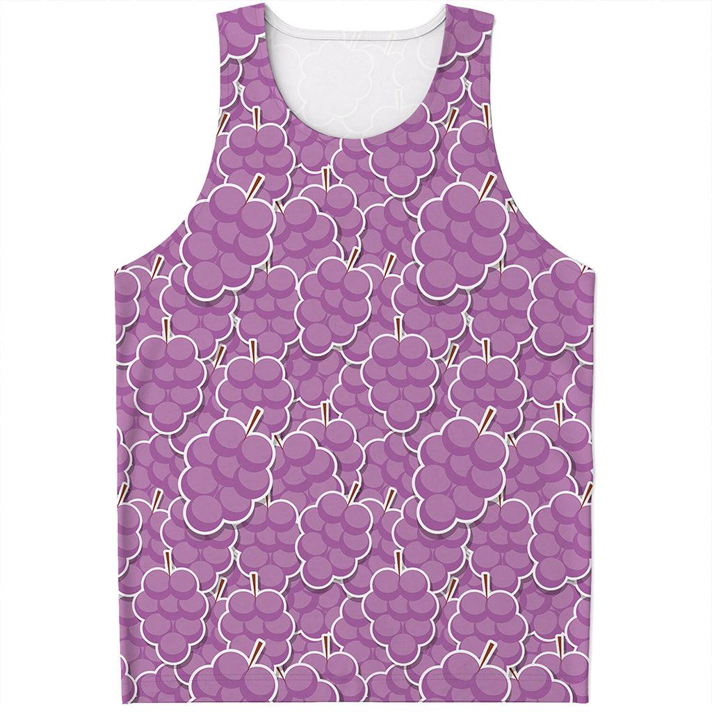 Cute Grape Pattern Print Men's Tank Top