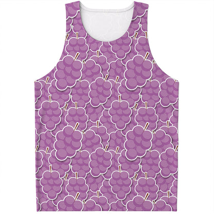 Cute Grape Pattern Print Men's Tank Top
