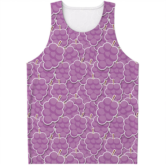 Cute Grape Pattern Print Men's Tank Top