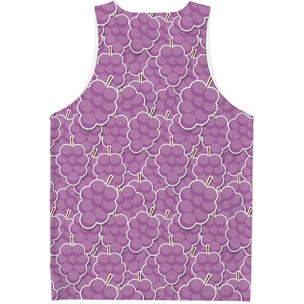 Cute Grape Pattern Print Men's Tank Top