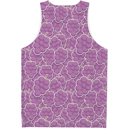 Cute Grape Pattern Print Men's Tank Top