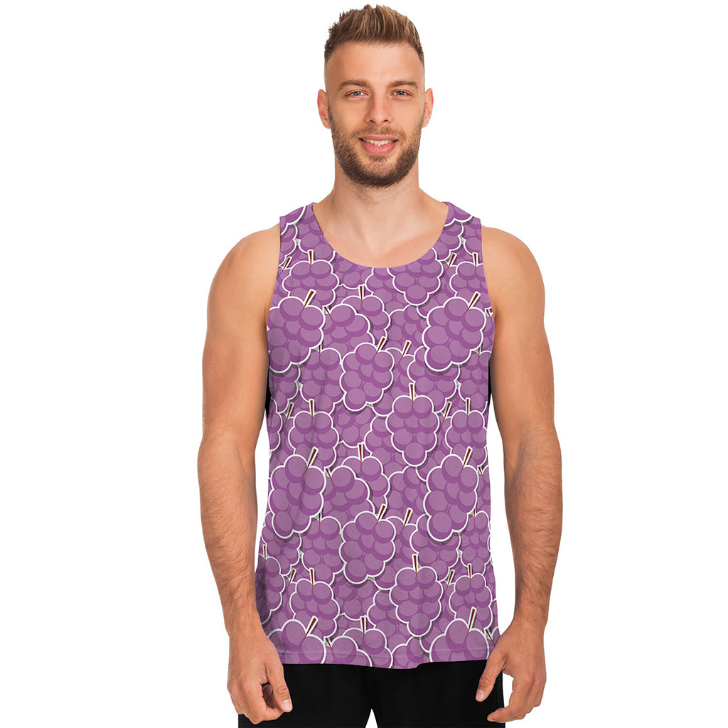 Cute Grape Pattern Print Men's Tank Top